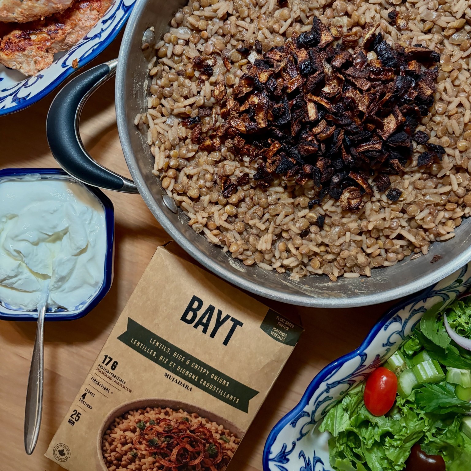 Mujadara — lentils, rice and caramelized onions